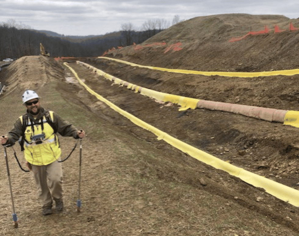 EARTHRES pipeline operator surveying corroded natural gas pipeline