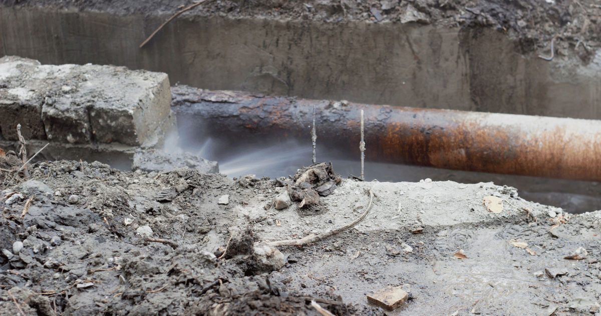 Corroded natural gas pipeline