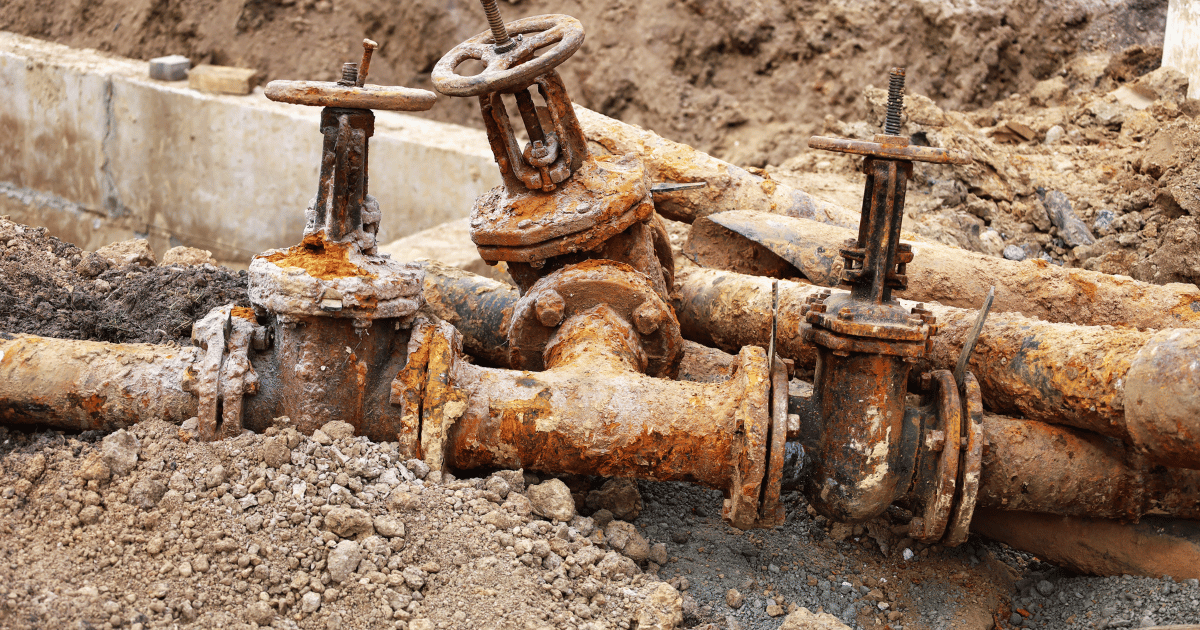 Corrosion on a natural gas pipeline valve